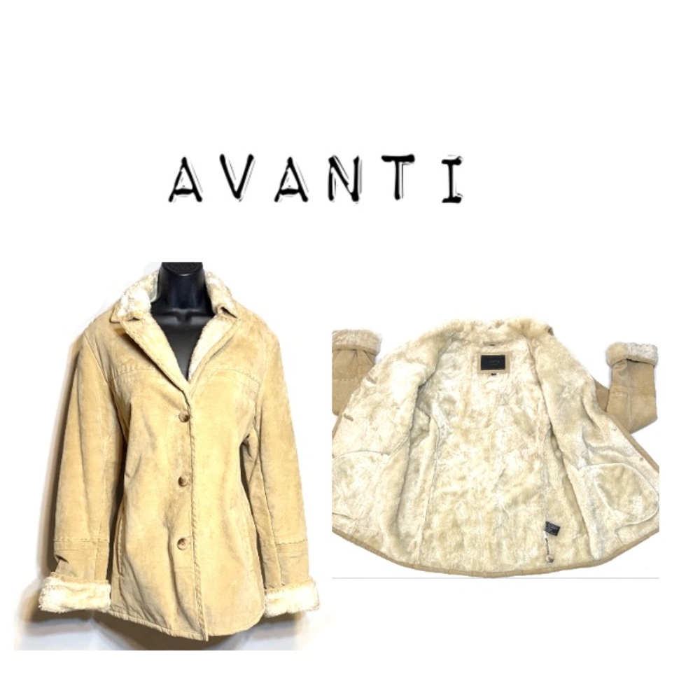 ☀️ 3/$25 Avanti Tan Leather Sherpa Jacket